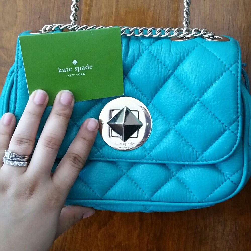 Kate Spade aqua leather handbag